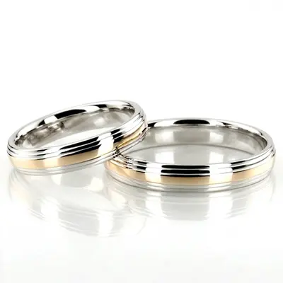 10K his-and-her-basic-carved-simple-wedding-bands - alternate view 4 thumbnail