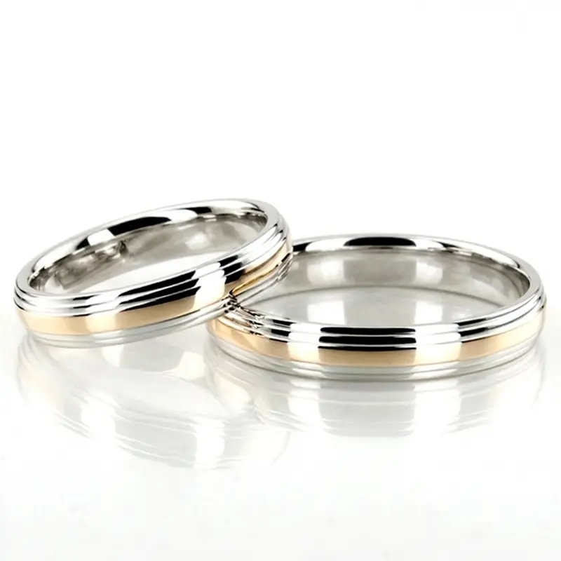 10K his-and-her-basic-carved-simple-wedding-bands - alternate view 4