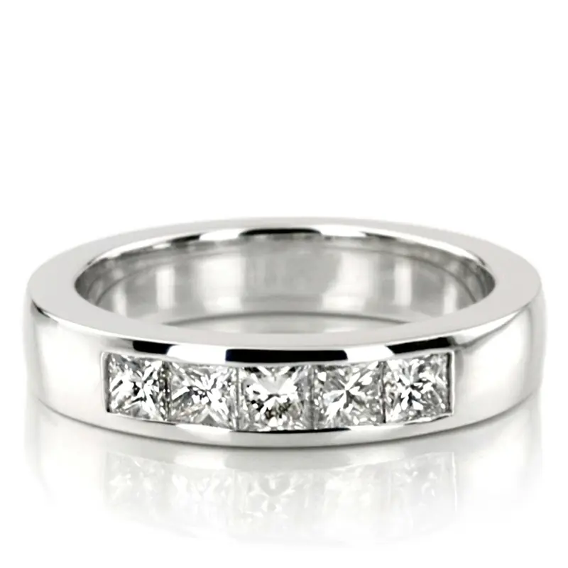 14K white gold Timeless 5 Stone Princess Diamond Ring (3/4 ct. tw.) - main view