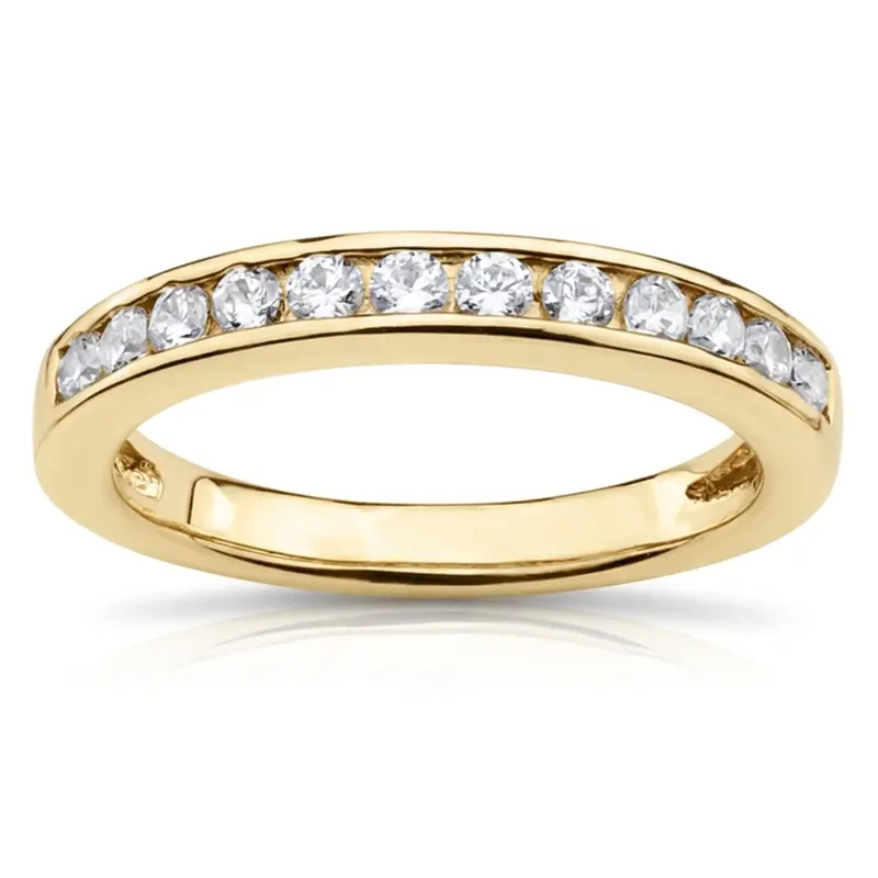14K white gold Low-Profile Channel Set Stackable Band (5/8 ct. tw.) - alternate view 2