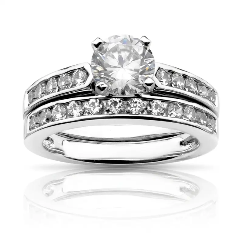 14K white gold Low-Profile Channel Set Stackable Band (5/8 ct. tw.) - alternate view 5
