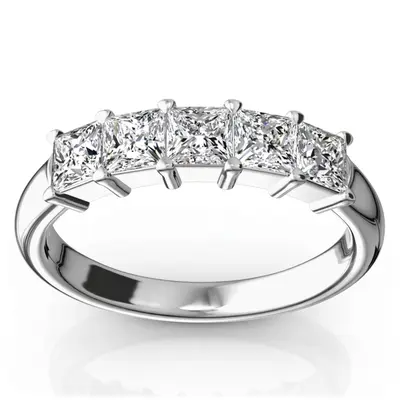 Shared Prong Princess Cut Women's Wedding Band (1 ct. tw.) - view 1 of 4