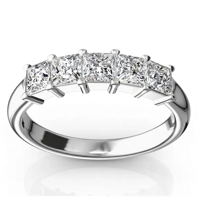 14K white gold Shared Prong Princess Cut Women's Wedding Band (1 ct. tw.) - main view