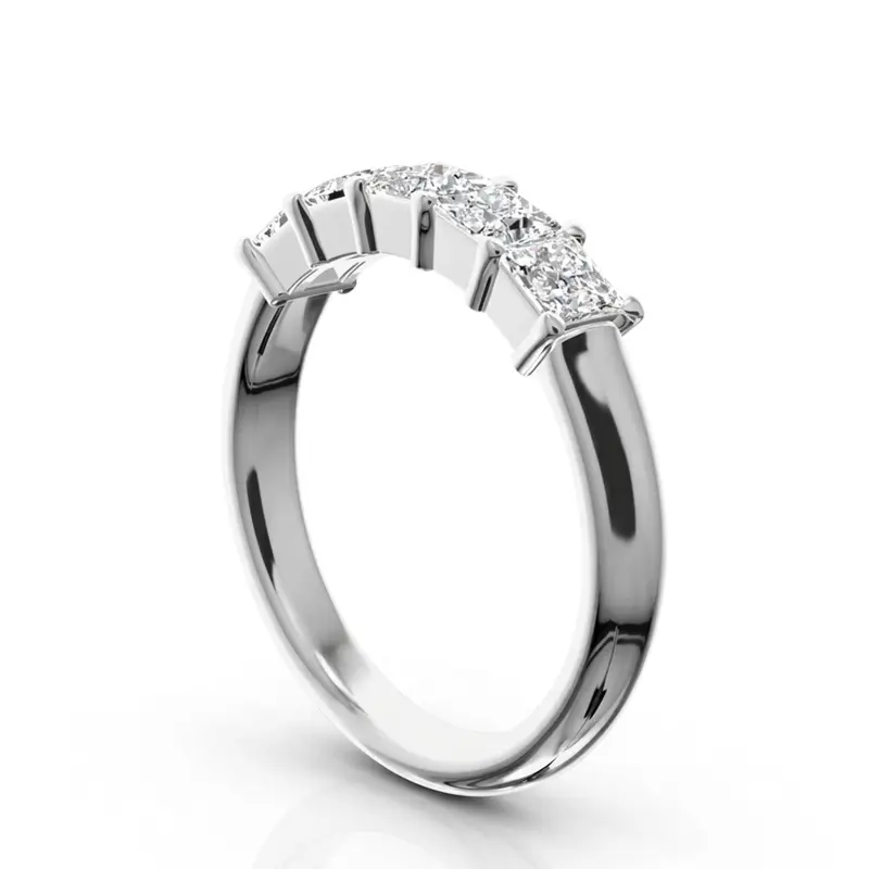 14K white gold Shared Prong Princess Cut Women's Wedding Band (1 ct. tw.) - alternate view 4