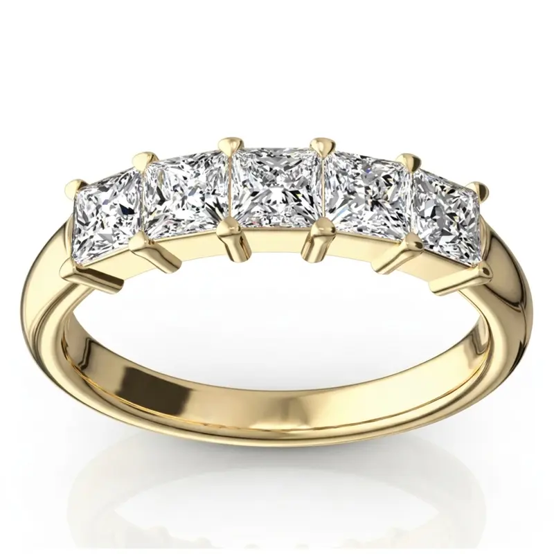 14K white gold Shared Prong Princess Cut Women's Wedding Band (1 ct. tw.) - alternate view 2