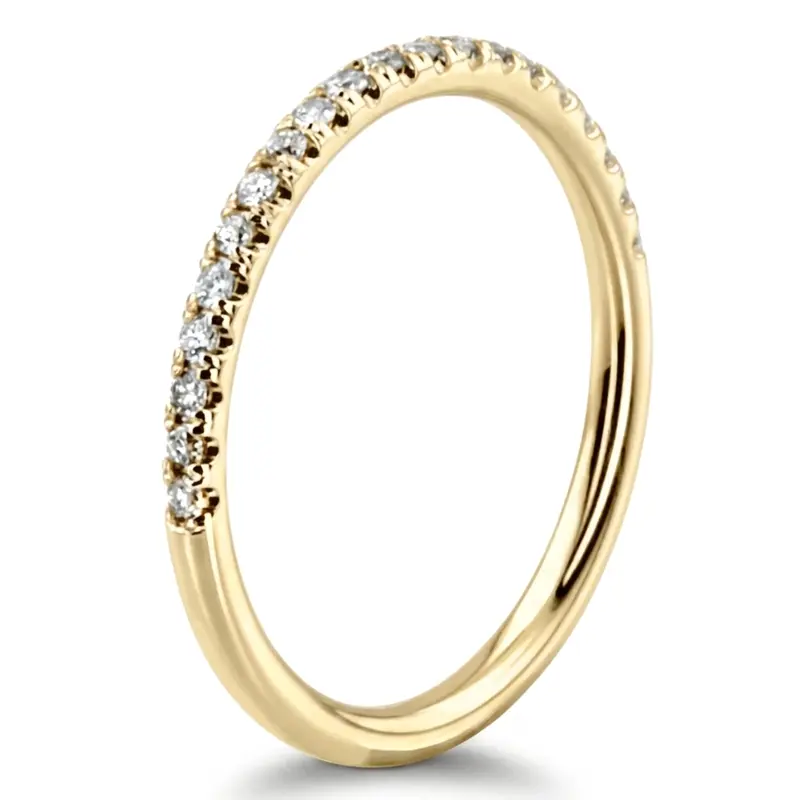 14K white gold Elegant Ladies Scalloped Pave Diamond Wedding Band (0.15 ct. tw.) - alternate view 4
