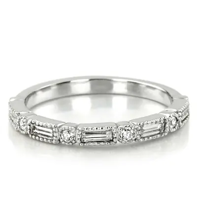 Milgrain Edge Bezel Set Diamond Band (3/8 ct. tw.) alternate view