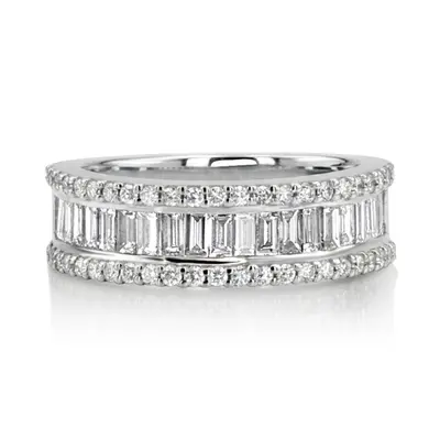 Baguette and Brilliant Round Diamond Anniversary Band (1 3/4 ct. tw.) - view 2 of 7