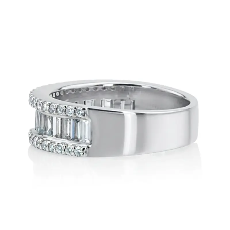 14K white gold Baguette and Brilliant Round Diamond Anniversary Band (1 3/4 ct. tw.) - alternate view 5