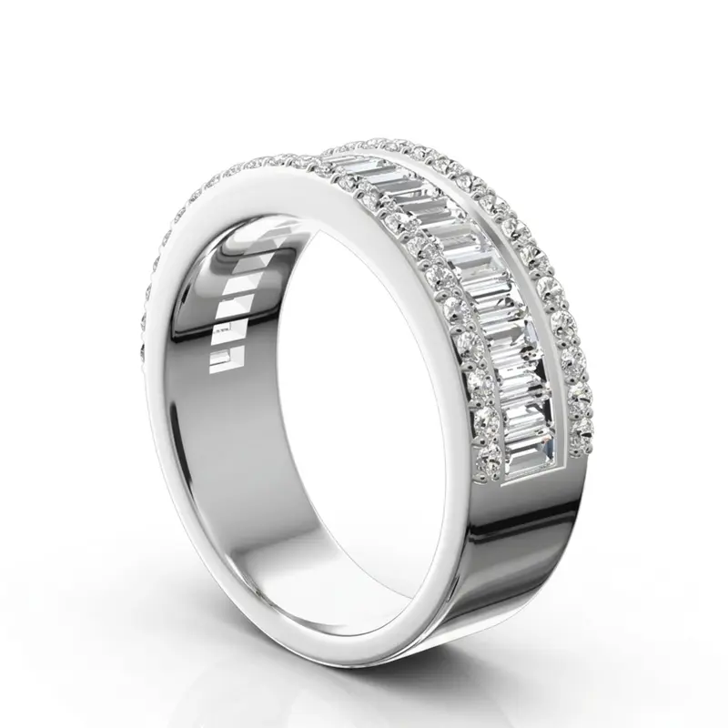 14K white gold Baguette and Brilliant Round Diamond Anniversary Band (1 3/4 ct. tw.) - alternate view 6