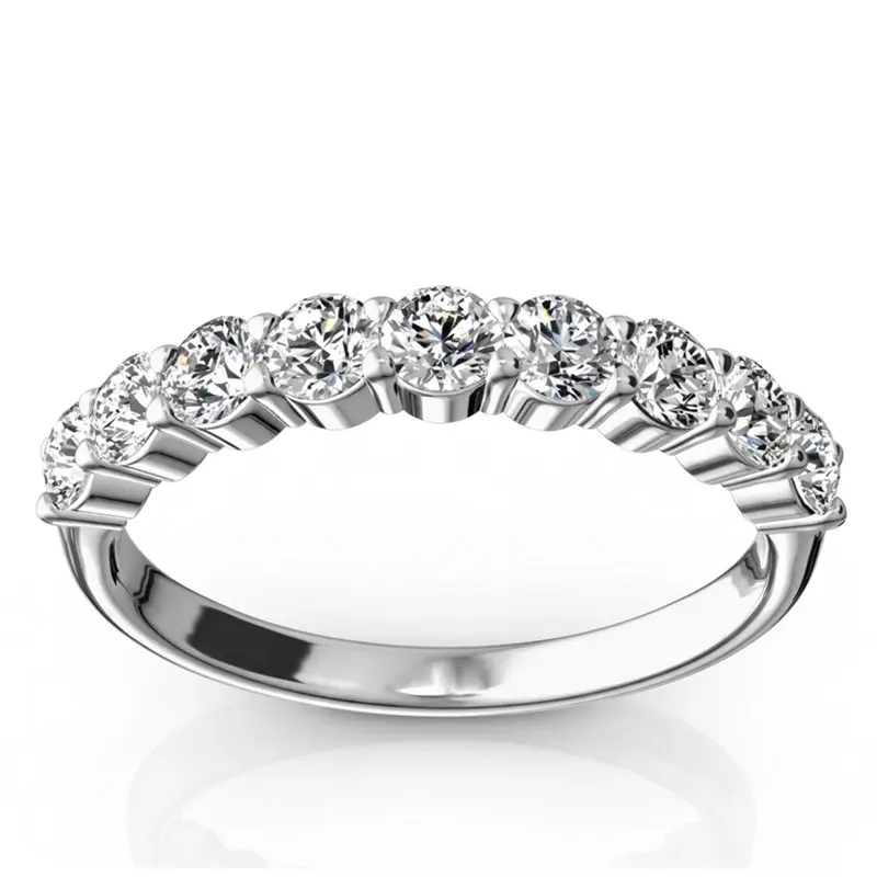 14K white gold Classic 9 Stone Women's Diamond Band (3/4 ct. tw.) - alternate view 3