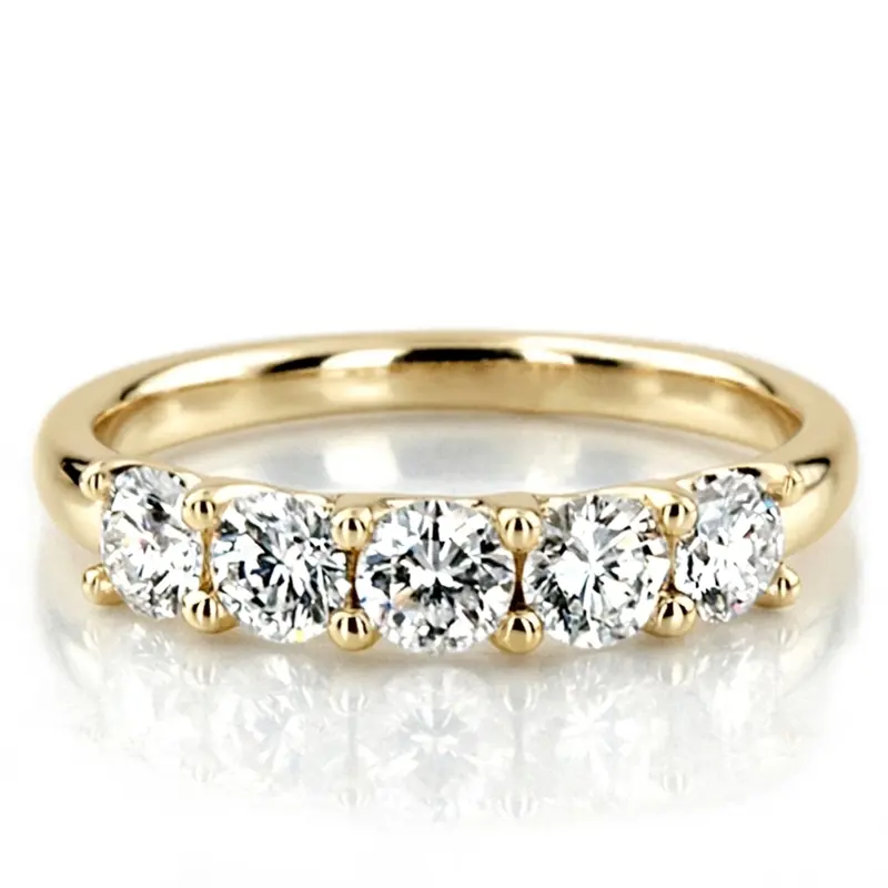 14K white gold New Classic 5-Stone U-Prong Woman Anniversary Band (3/4 ct. tw.) - main view