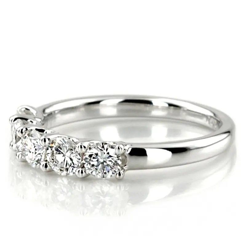 14K white gold New Classic 5-Stone U-Prong Woman Anniversary Band (3/4 ct. tw.) - alternate view 3