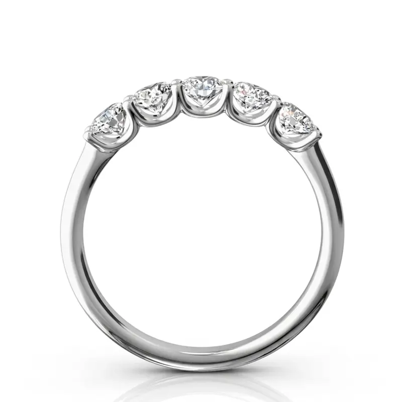 14K white gold New Classic 5-Stone U-Prong Woman Anniversary Band (3/4 ct. tw.) - alternate view 6