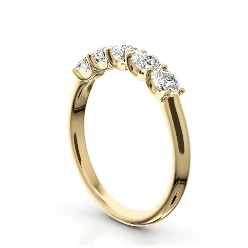 14K white gold New Classic 5-Stone U-Prong Woman Anniversary Band (3/4 ct. tw.) - alternate view 4