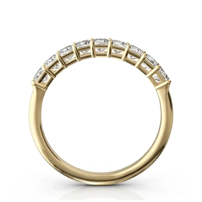 14K white gold 9 Stone Princess Cut Basket Setting Woman Ring (3/4 ct. tw.) - alternate view 3
