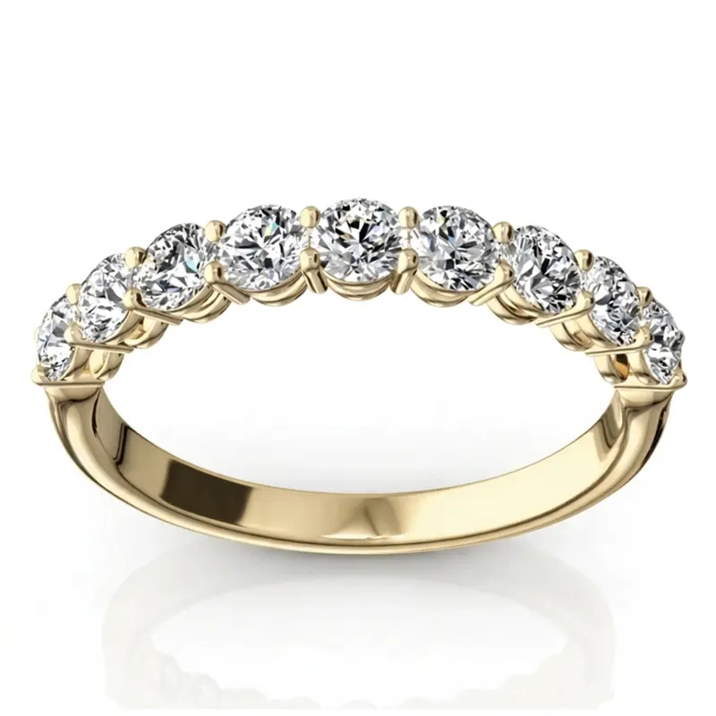 14K white gold Round Basket Set 9 Stone Diamond Anniversary Ring (3/4 ct. tw.) - alternate view 6