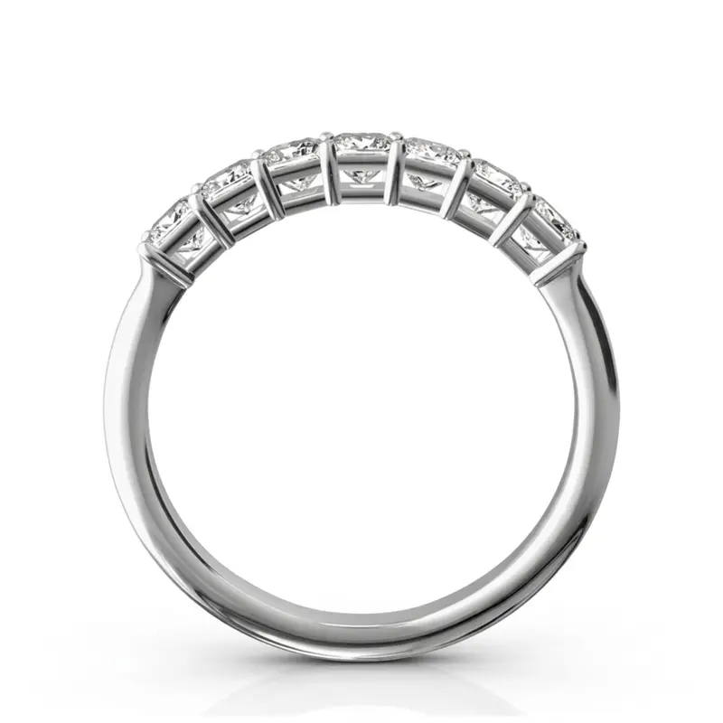 14K white gold Seven Stone Princess Cut Basket Setting Woman Ring (3/4 ct. tw.) - alternate view 6