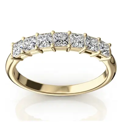 Seven Stone Princess Cut Basket Setting Woman Ring (3/4 ct. tw.) - view 2 of 6