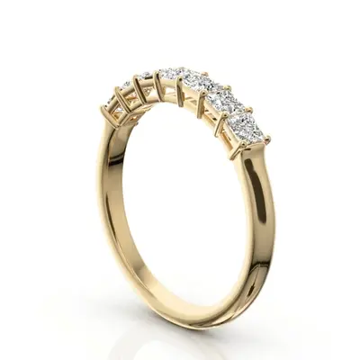 Seven Stone Princess Cut Basket Setting Woman Ring (3/4 ct. tw.) - view 3 of 6