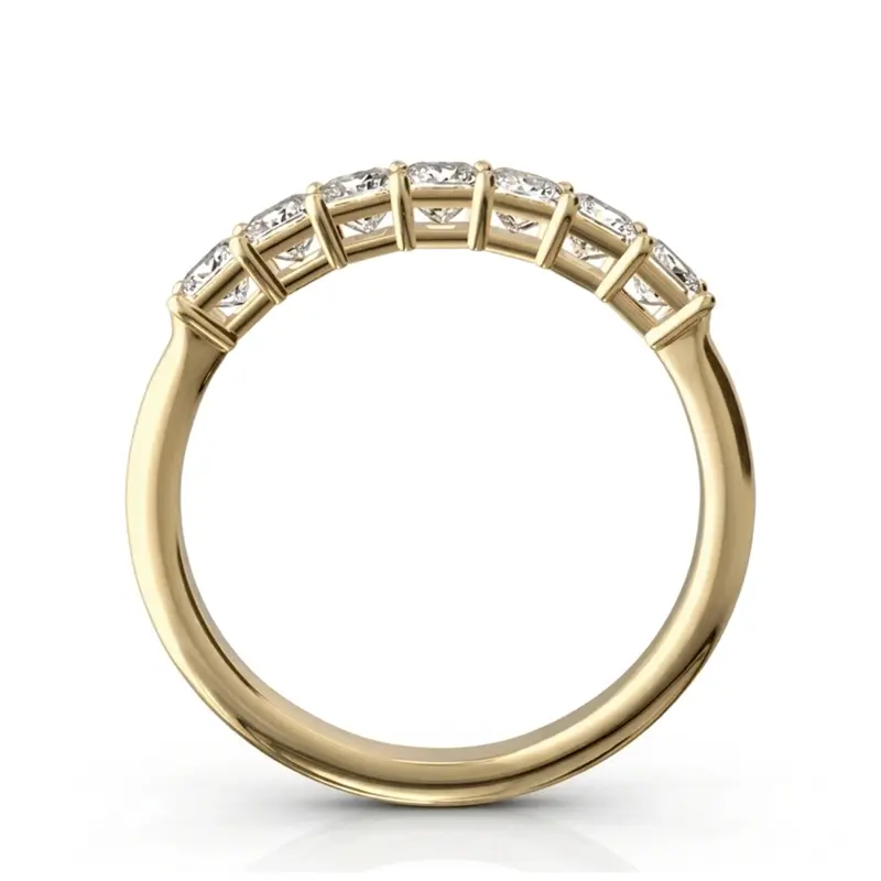 14K white gold Seven Stone Princess Cut Basket Setting Woman Ring (3/4 ct. tw.) - alternate view 4