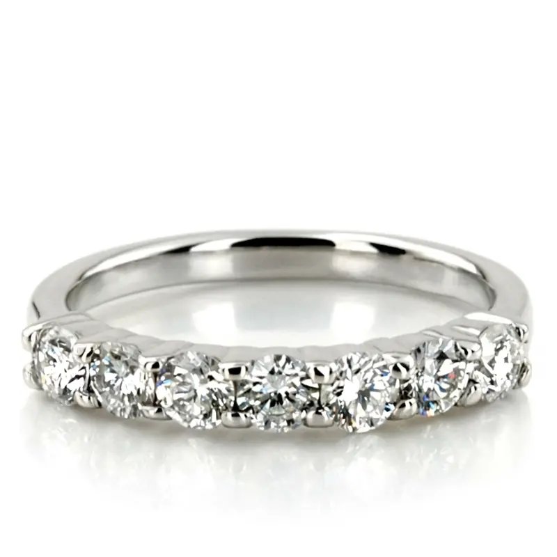14K white gold Classic 7 Stone Basket Setting Woman Diamond Ring (3/4 ct. tw.) - alternate view 2