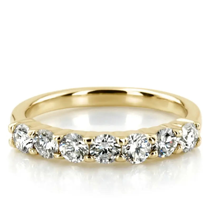 14K white gold Classic 7 Stone Basket Setting Woman Diamond Ring (3/4 ct. tw.) - main view