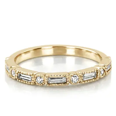 Milgrain Edge Bezel Set Diamond Band (3/8 ct. tw.)