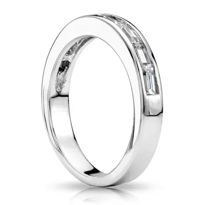 14K white gold 1/2 ct. Baguette Cut Channel Set Diamond Wedding Ring - alternate view 5 thumbnail