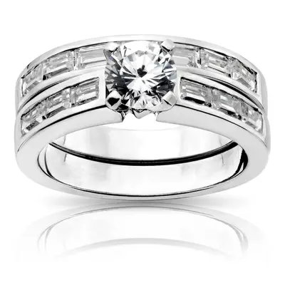 14K white gold 1/2 ct. Baguette Cut Channel Set Diamond Wedding Ring - alternate view 4 thumbnail