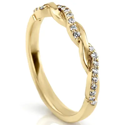 14K white gold Twist Design Petite Diamond Band (1/6 ct. tw.) - alternate view 6 thumbnail