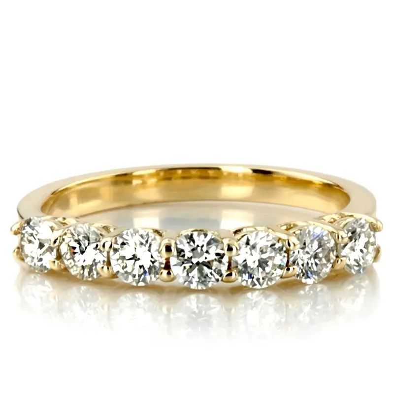 14K white gold Classic 7 Round Brilliant Diamond Woman Anniversary Band (3/4 ct. tw.) - alternate view 9