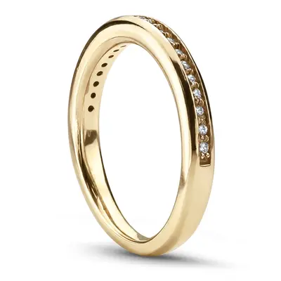 14K white gold Prong Set Round Diamond Wedding Band (1/8 ct. tw.) - alternate view 4 thumbnail