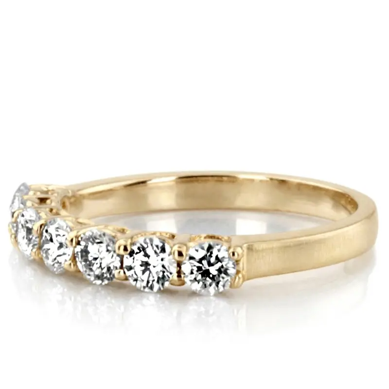14K white gold Classic 7 Round Brilliant Diamond Woman Anniversary Band (3/4 ct. tw.) - alternate view 8