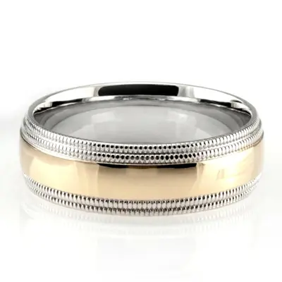 Double Milgrain Basic Design Wedding Band  - view 3 of 9