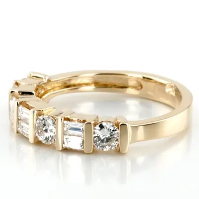 Bar Set Round & Baguette Diamond Band (3/4 ct. tw.) alternate view
