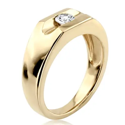 14K white gold 0.35 ct. Tension Set Solitaire Diamond Men's Ring - alternate view 3 thumbnail