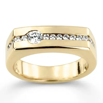 0.55 ct. Round Cut Channel Set Diamond Men's Ring - view 2 of 4