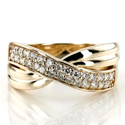 14K white gold Fancy Twist Diamond Ring (0.56 ct. tw.) - main view thumbnail