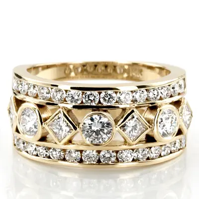 Bezel and Channel Set Multi-Shape Diamond Woman  Ring (1 3/4 ct. tw.) alternate view