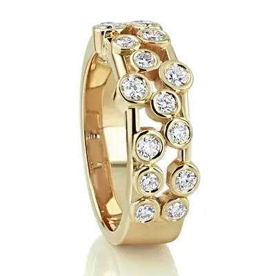 14K white gold Modern Scattered Bezel Diamond Statement Band (1/2 ct. tw.) - alternate view 6 thumbnail