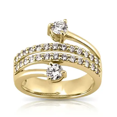 "You & Me" Two Stone Prong Set Fancy Diamond Ring (1.15ct tw)