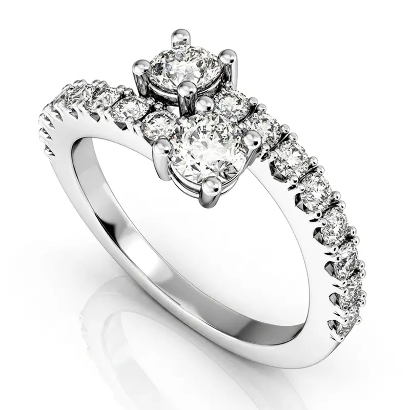 14K white gold "You & Me" Two Stone Diamond Ring (1.06 ct. tw.) - main view