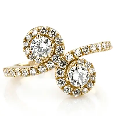 "You & Me" Two Stone Fish Tail Set Diamond Ring (1.00ct. tw.) - view 2 of 6