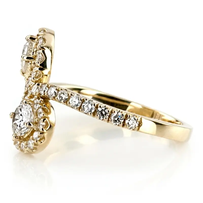 14K white gold "You & Me" Two Stone Fish Tail Set Diamond Ring (1.00ct. tw.) - alternate view 5