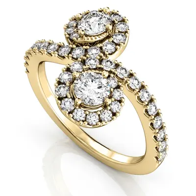 "You & Me" Two Stone Fish Tail Set Diamond Ring (1.00ct. tw.) - view 1 of 6