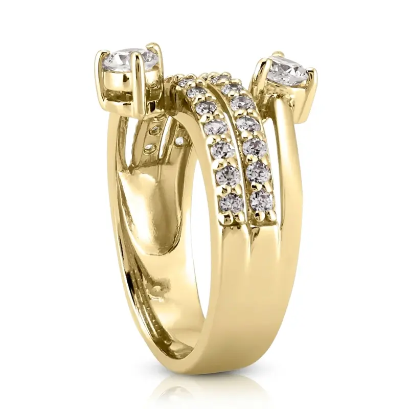 14K white gold "You & Me" Two Stone Prong Set Fancy Diamond Ring (1.15ct tw) - alternate view 3