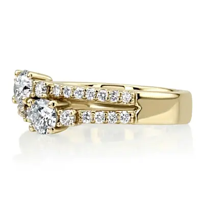 14K white gold "You & Me" Split Shank Two Stone Prong Set Diamond Ring (0.92 ct. tw.) - alternate view 7 thumbnail