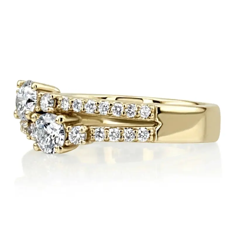 14K white gold "You & Me" Split Shank Two Stone Prong Set Diamond Ring (0.92 ct. tw.) - alternate view 7