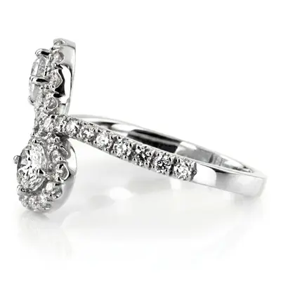 14K white gold "You & Me" Two Stone Fish Tail Set Diamond Ring (1.00ct. tw.) - alternate view 4 thumbnail